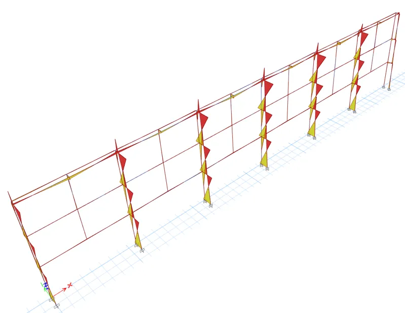 Diagramas de esfuerzos del análisis estructural de los racks